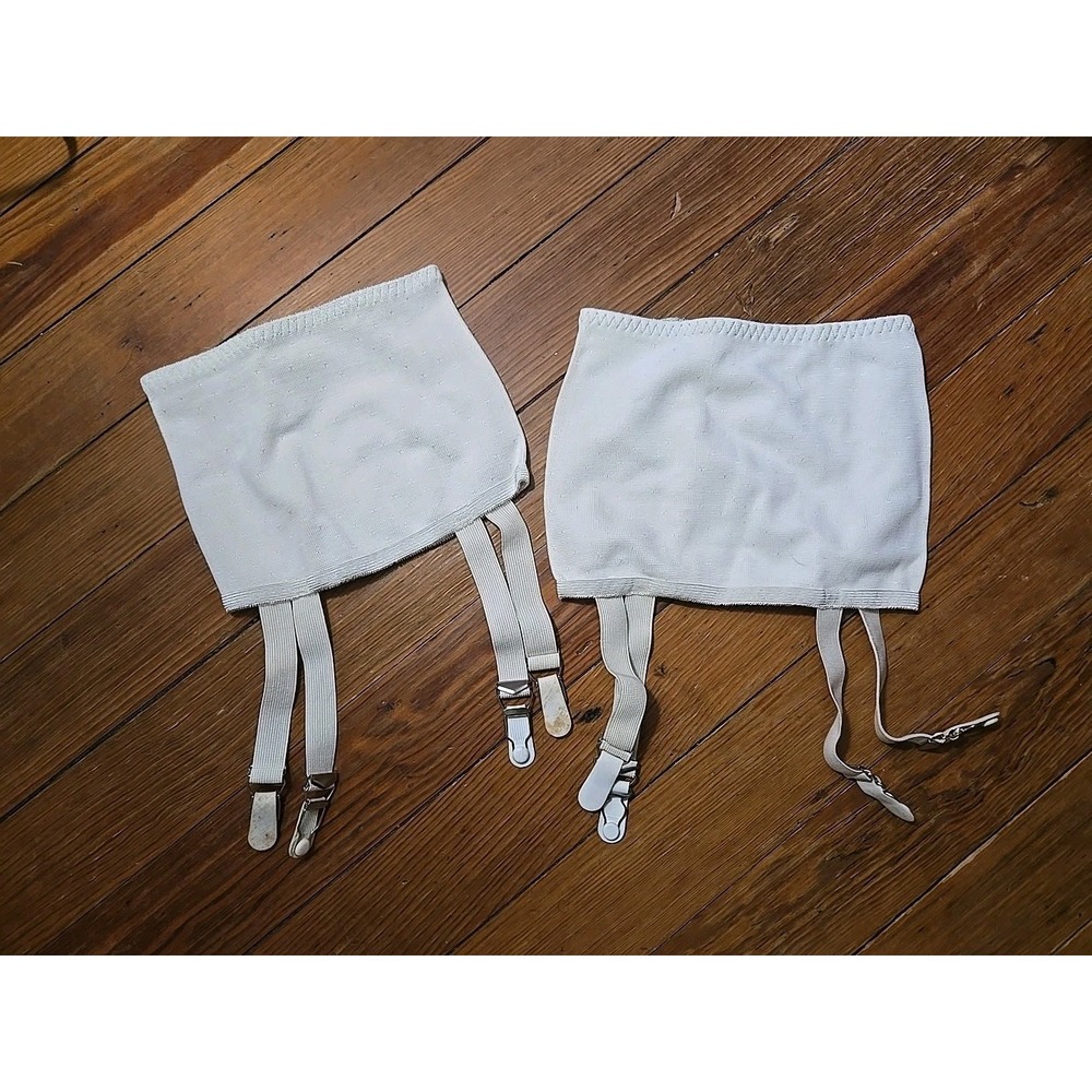 1950s GIRDLE NWoT Lot 2 Pc S M Rubber Gurdle Garter Vtg LINGERIE Pin Up Girl